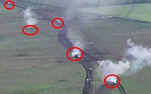 Ukrainian Drones Destroy Russian Convoy Donetsk Region