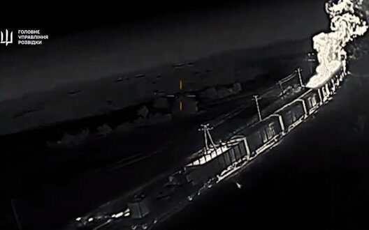 Ukrainian Drones Destroy Russian Fuel Train