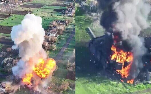 Ukrainian Drones Destroy Two Russian Bmps