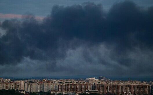 Rocket Strike Lviv Destruction Evacuation