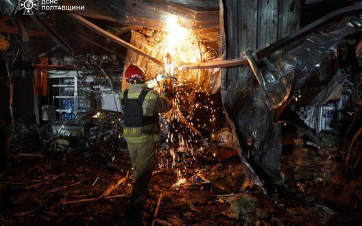 Russian Drone Strikes Critical Infrastructure Poltava Region